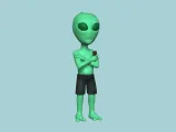Alien Keychain - Complete Body Funny Gift-0