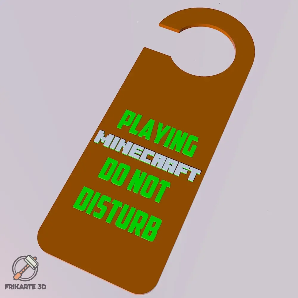 Playing Minecraft Door Hanger