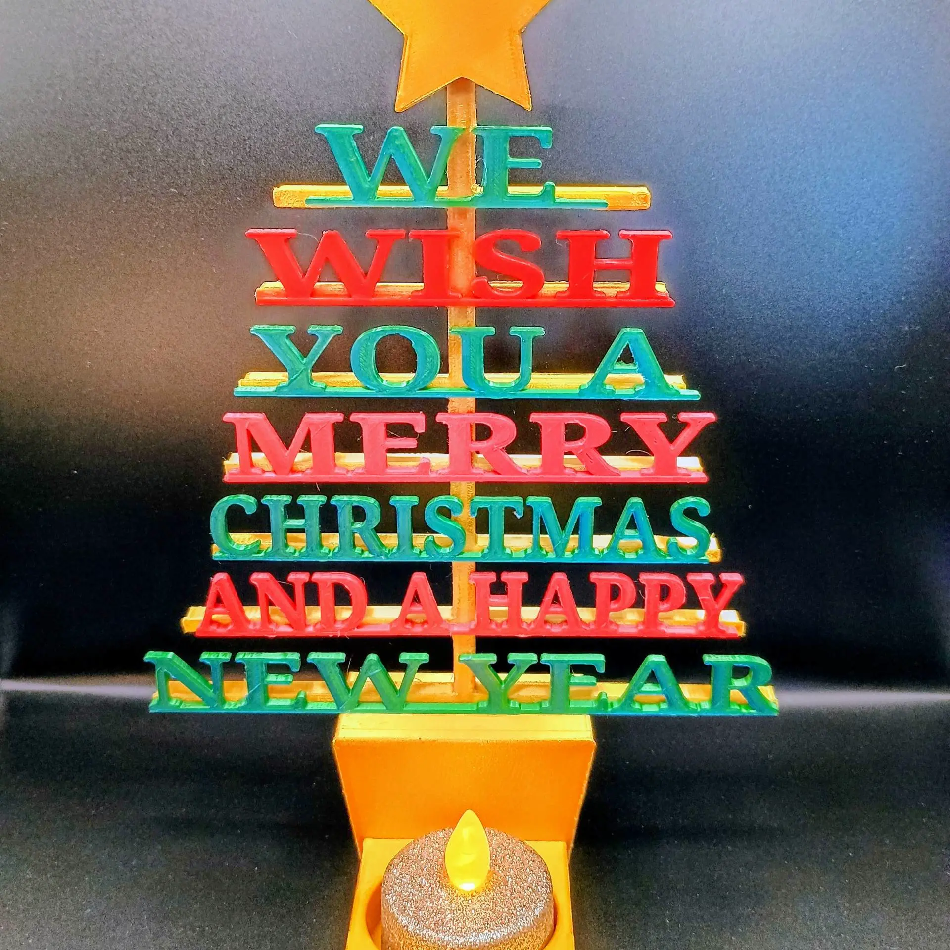 Merry Christmas Tree and Tealight Holder