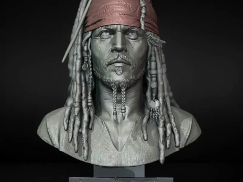 Бюст Джека Воробья STL – Пираты Карибского моря 3D