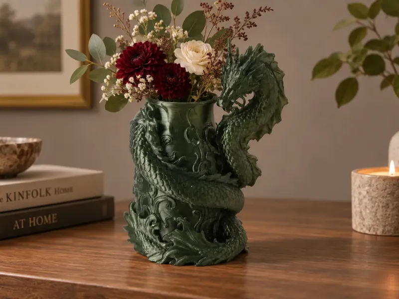Imperial Dragon Vase - Fantasy Oriental Decor