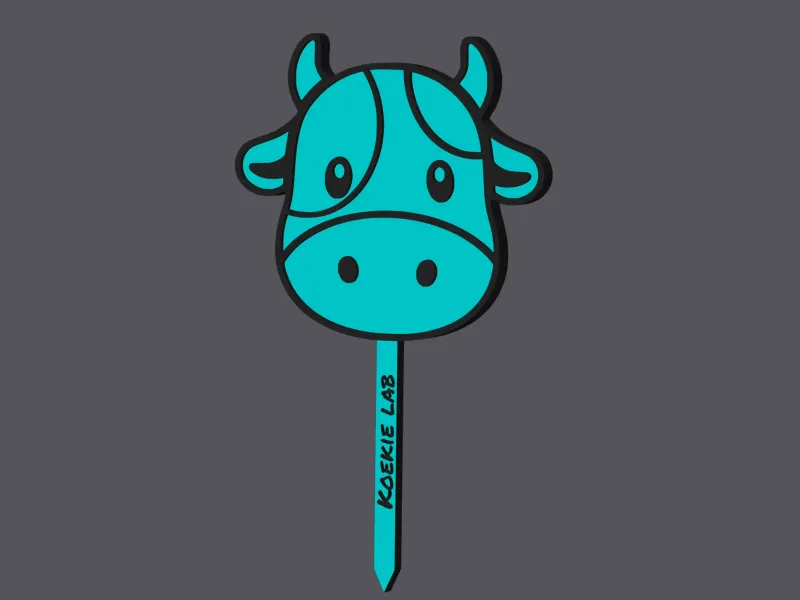 Cow Head - Farm Animals - Caketopper & Cupcaketopper v1
