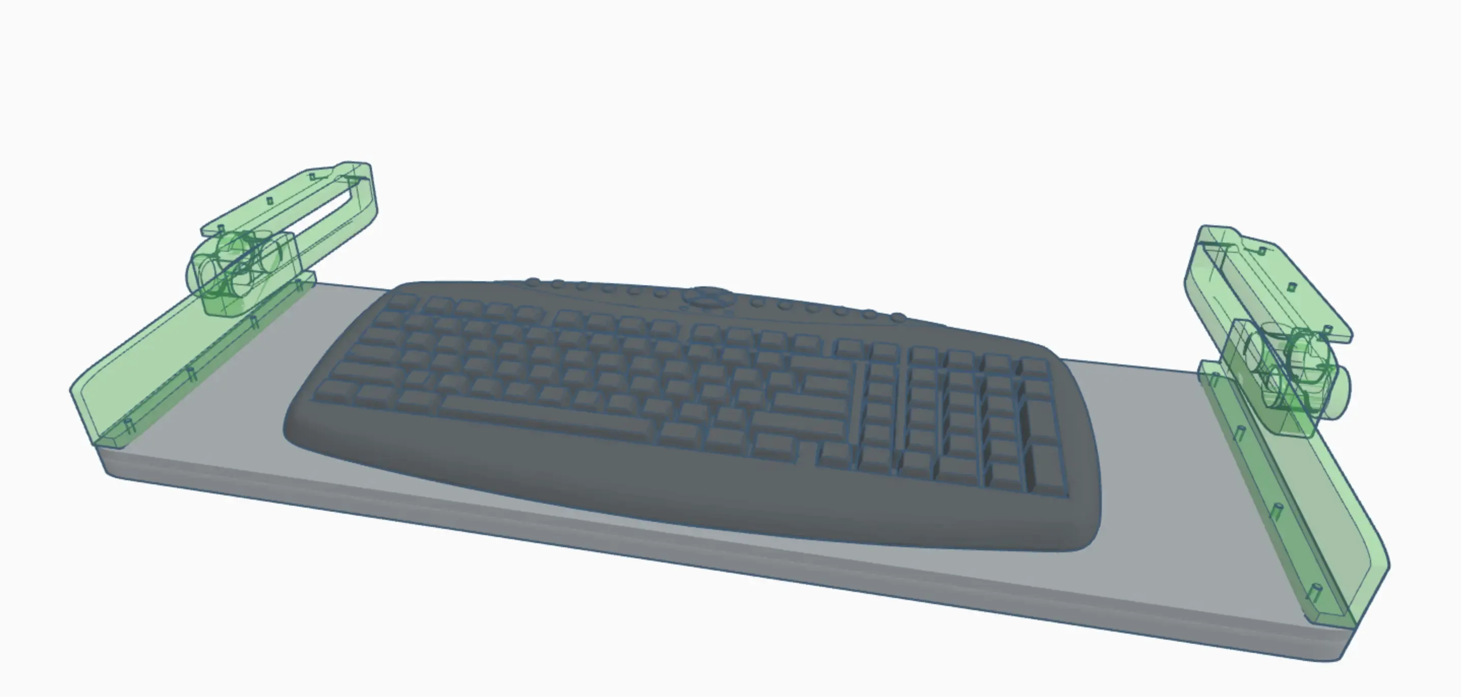 Keyboard Sliders - Sliding Shelf Brackets For PC Desk