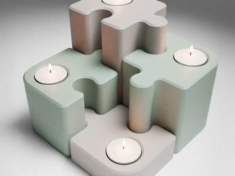 Puzzle tea light holder