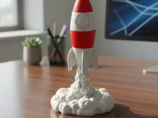 Flying Rocket - 3D Multicolor
