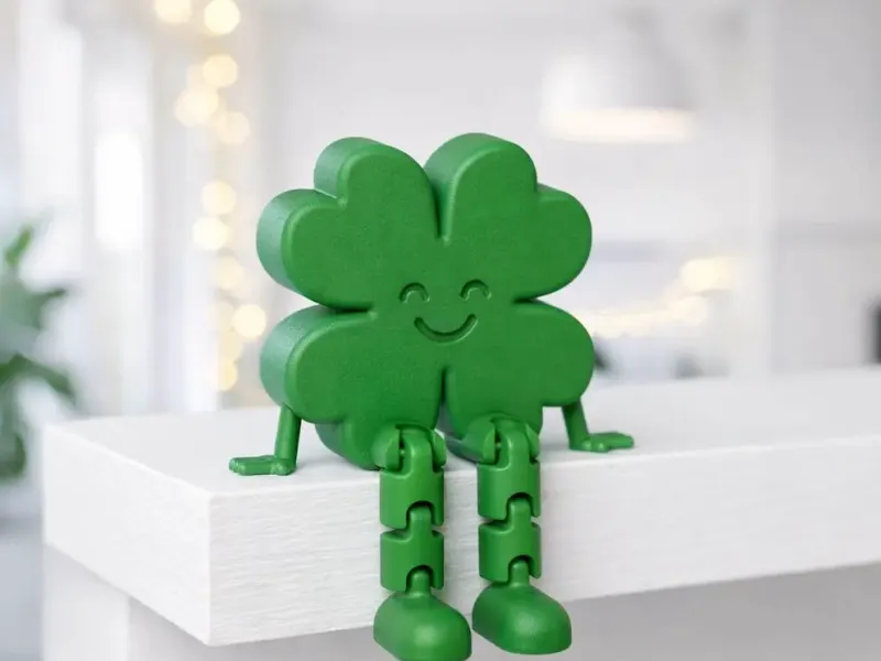 Cloverleaf Flexi Figure | Articulated Lucky Shamrock
