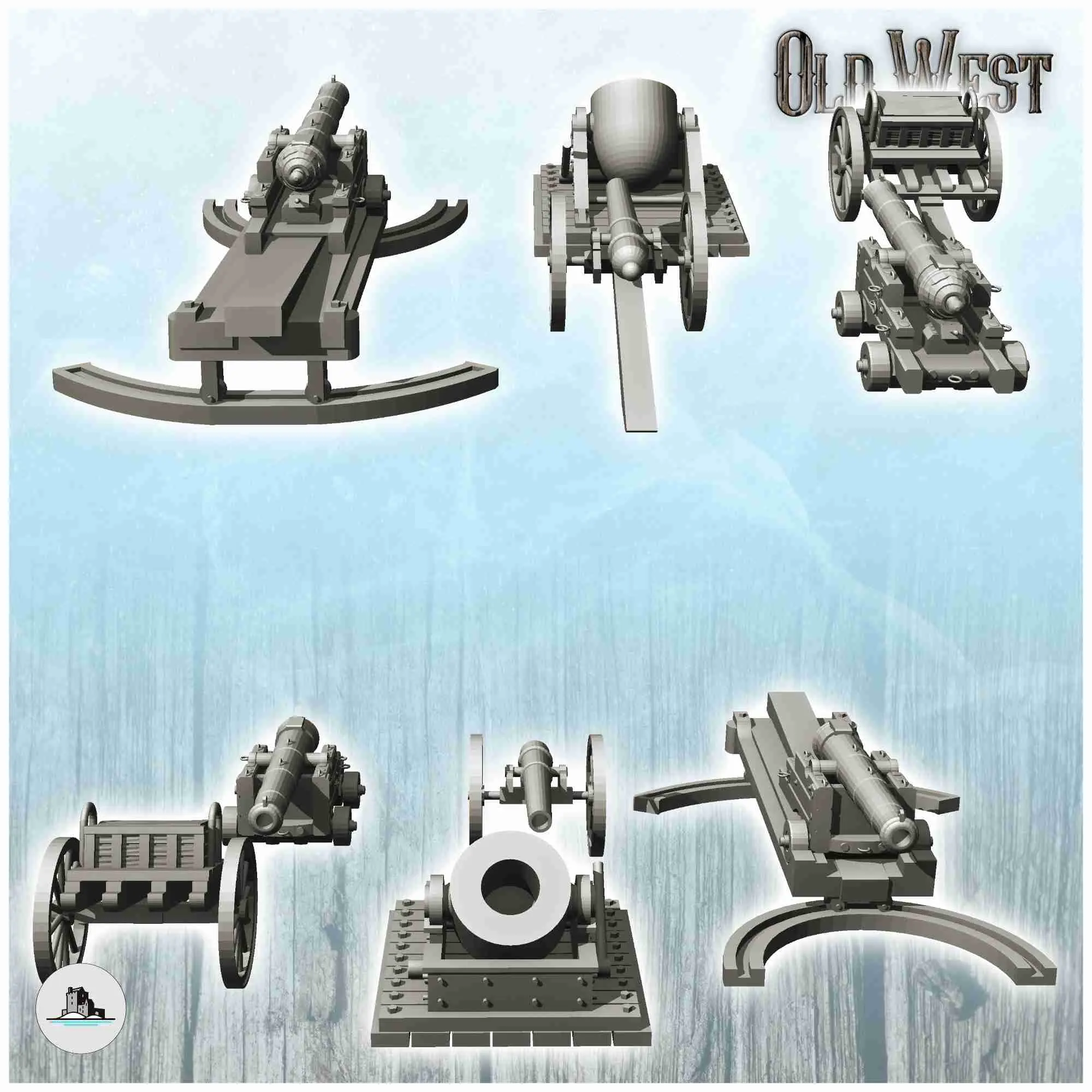 Civil War artillery set - miniatures ACW scenery terrain tab