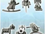 Civil War artillery set - miniatures ACW scenery terrain tab-1