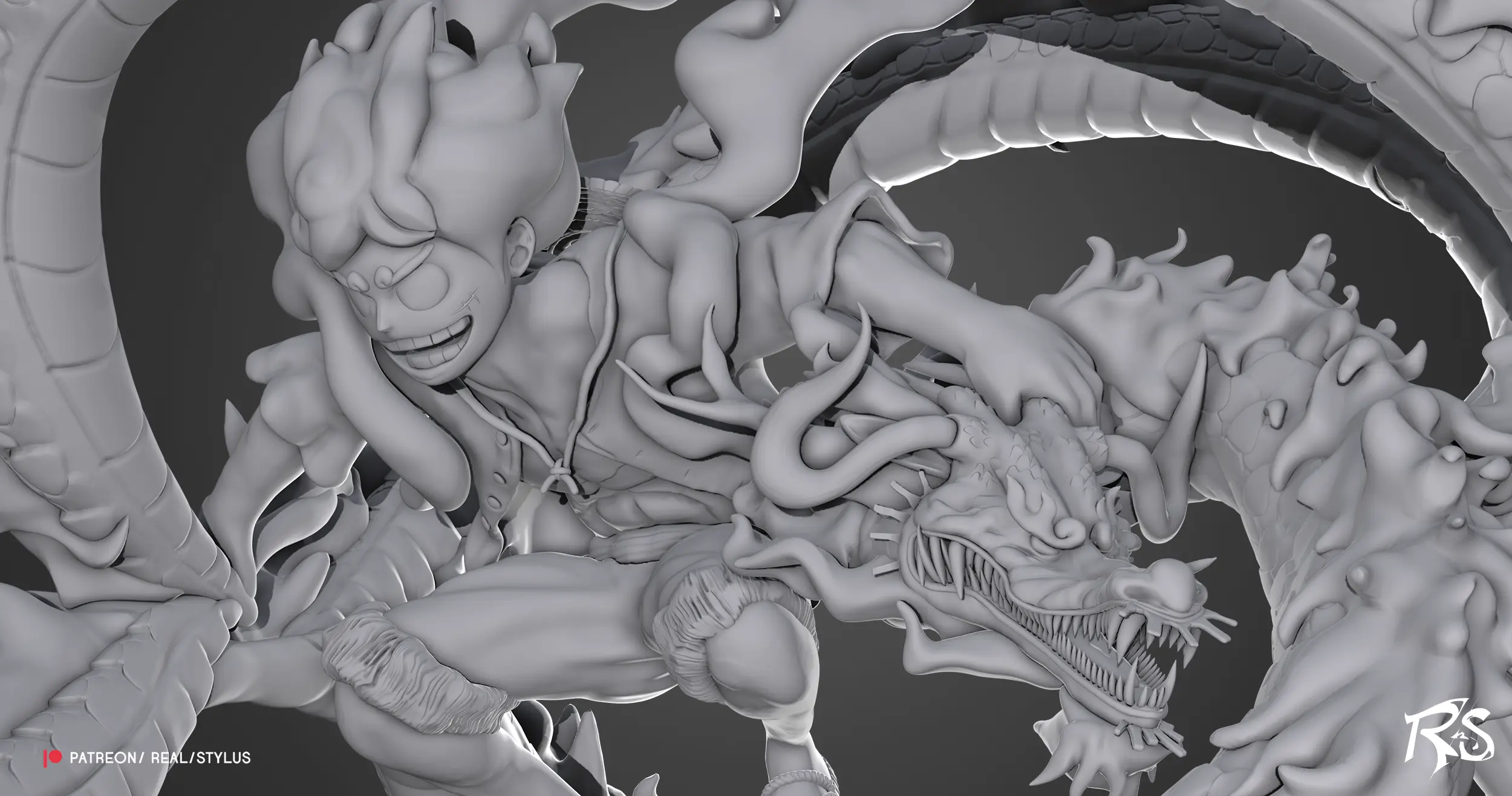 LUFFY GEAR 5 3D PRINT - STYLIZED