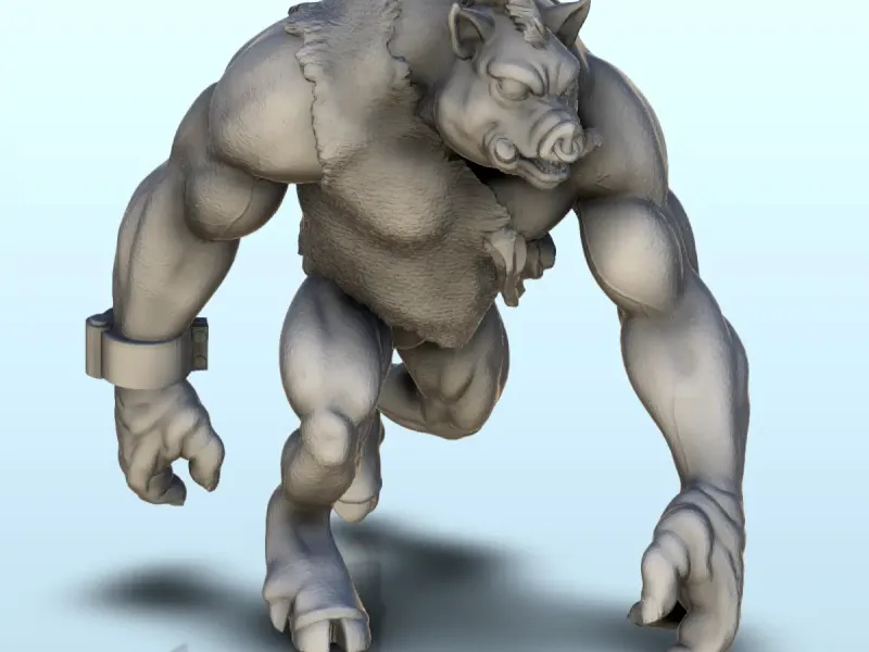 Maiale gigante d'attacco (+ versione pre-supportata) (12) - miniature