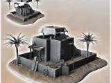 Desert house with palm tree and low walls (7) - miniatures w-0