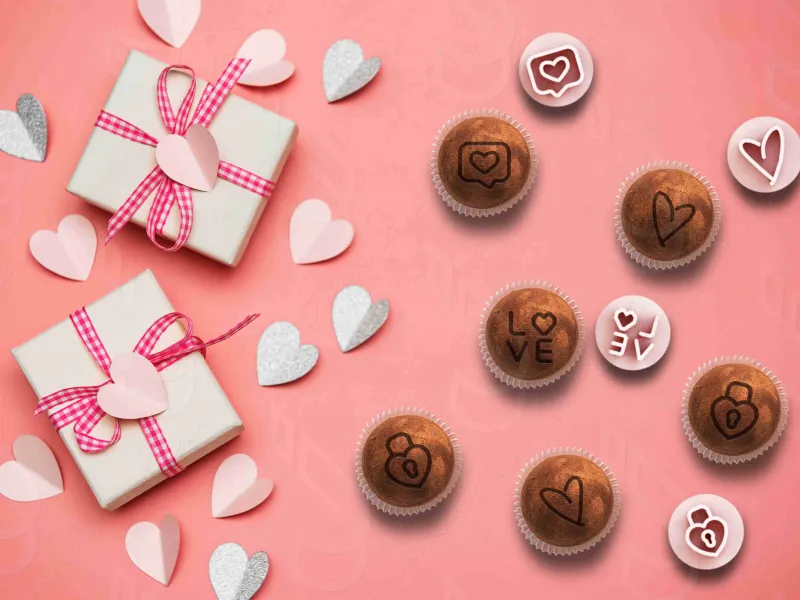 Kit com 4 carimbos para bolos, trufas e massa de modelar