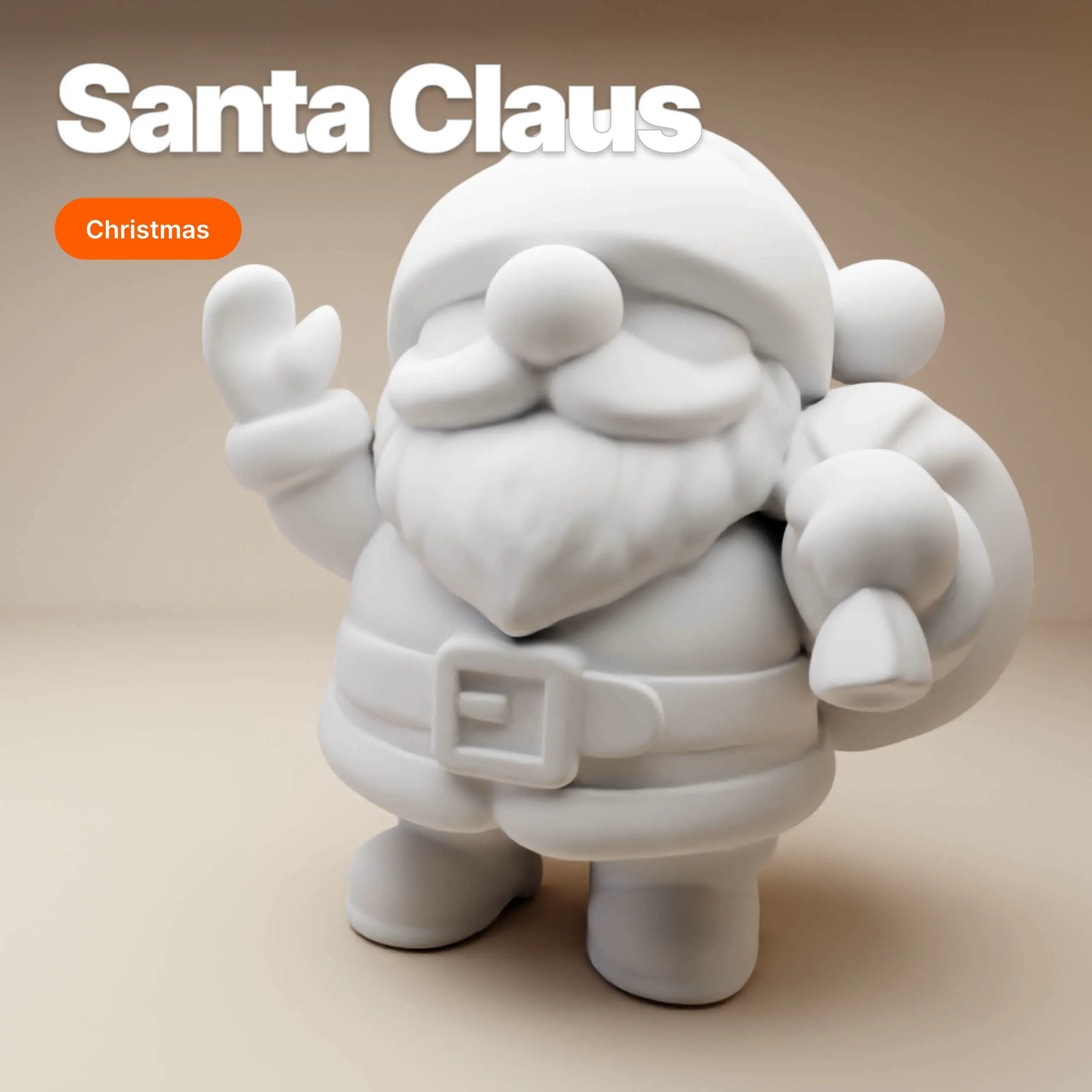 Chubby Santa Claus – 3D Printable Christmas Figurine