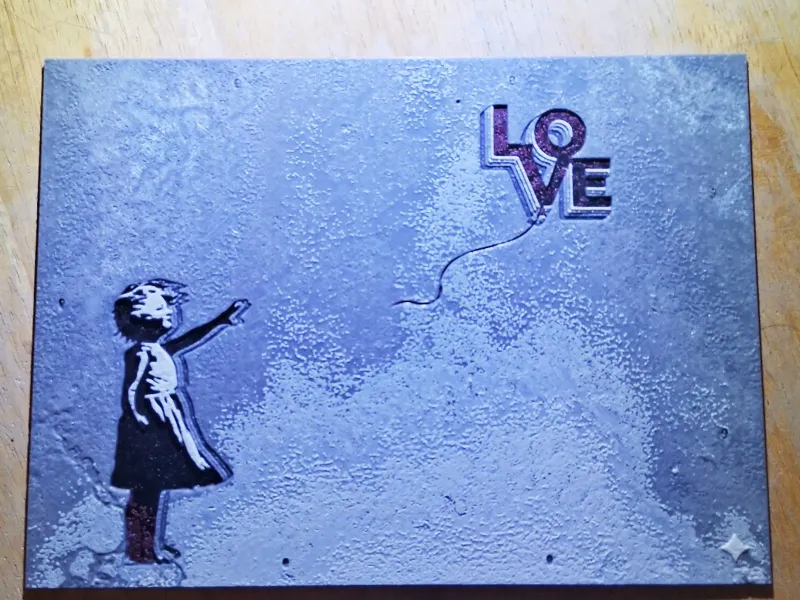 Banksy Inspired Love Hueforge