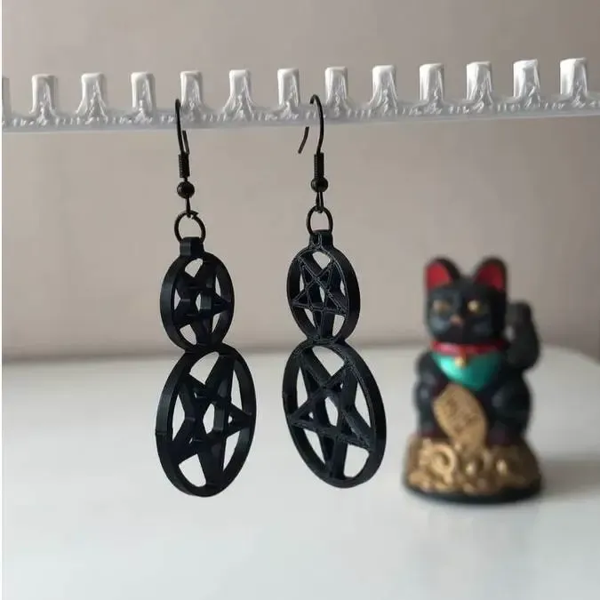 Earrings pendant Pentagram