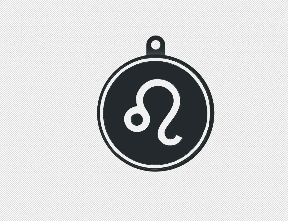 Minimalist Zodiac Keychain – Leo – 3D Printed Gift
