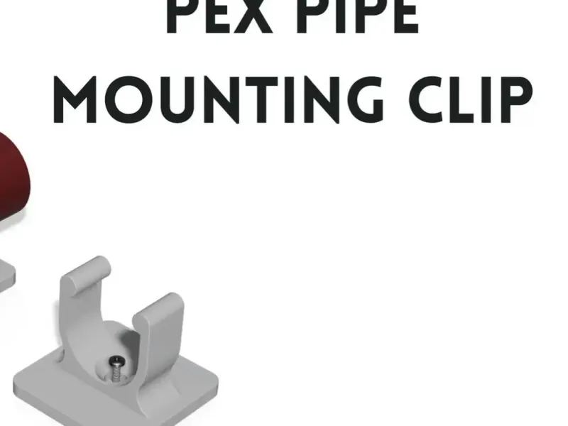 PEX Pipe Mounting Clip — Snap Fit with Central Screw Hole