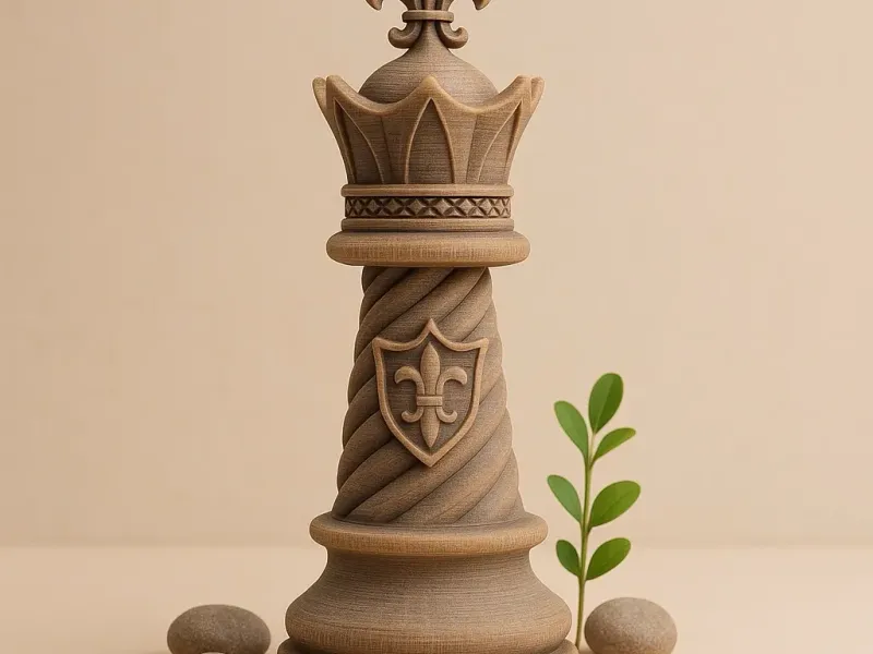 Chess Rustic Wood Queen