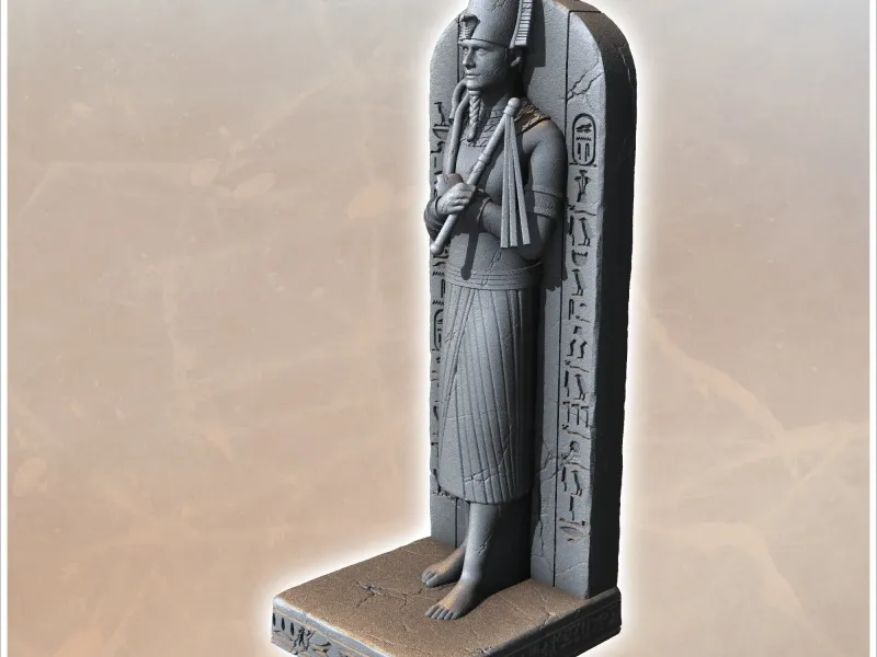 Egyptian statue of Osiris on stone platform (5) - miniatures