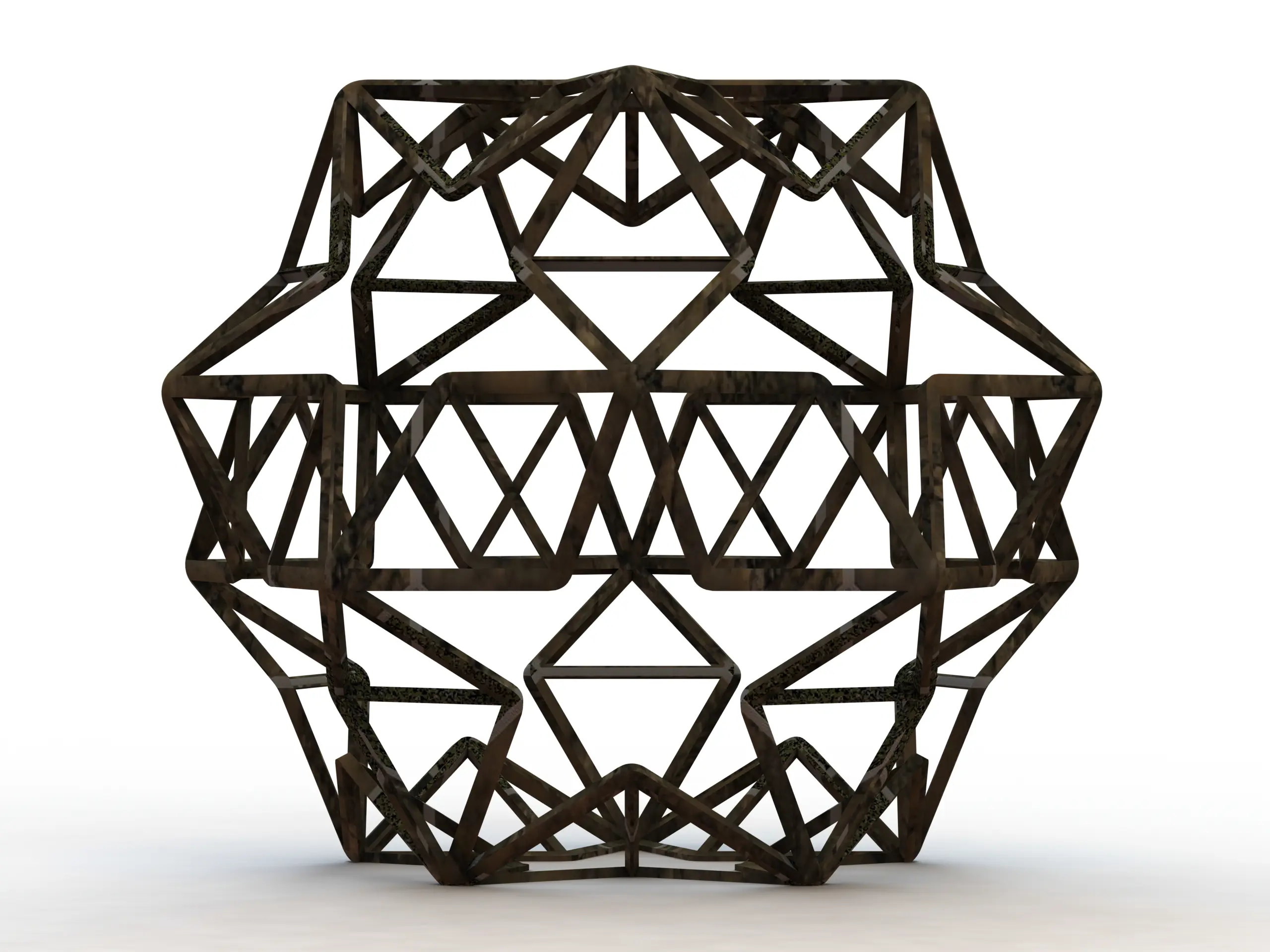 Forma Wireframe Icosidodecaedru mic ditrigonal