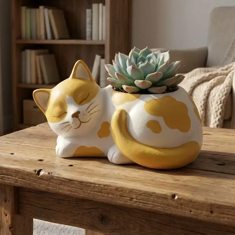 bloempot in kattenvorm