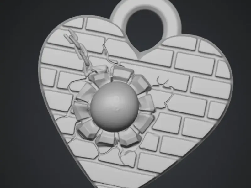 wreaking Heart key chain 