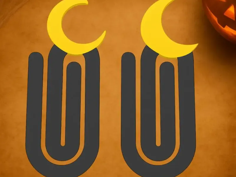 HALLOWEEN GIANT paperclips moon set