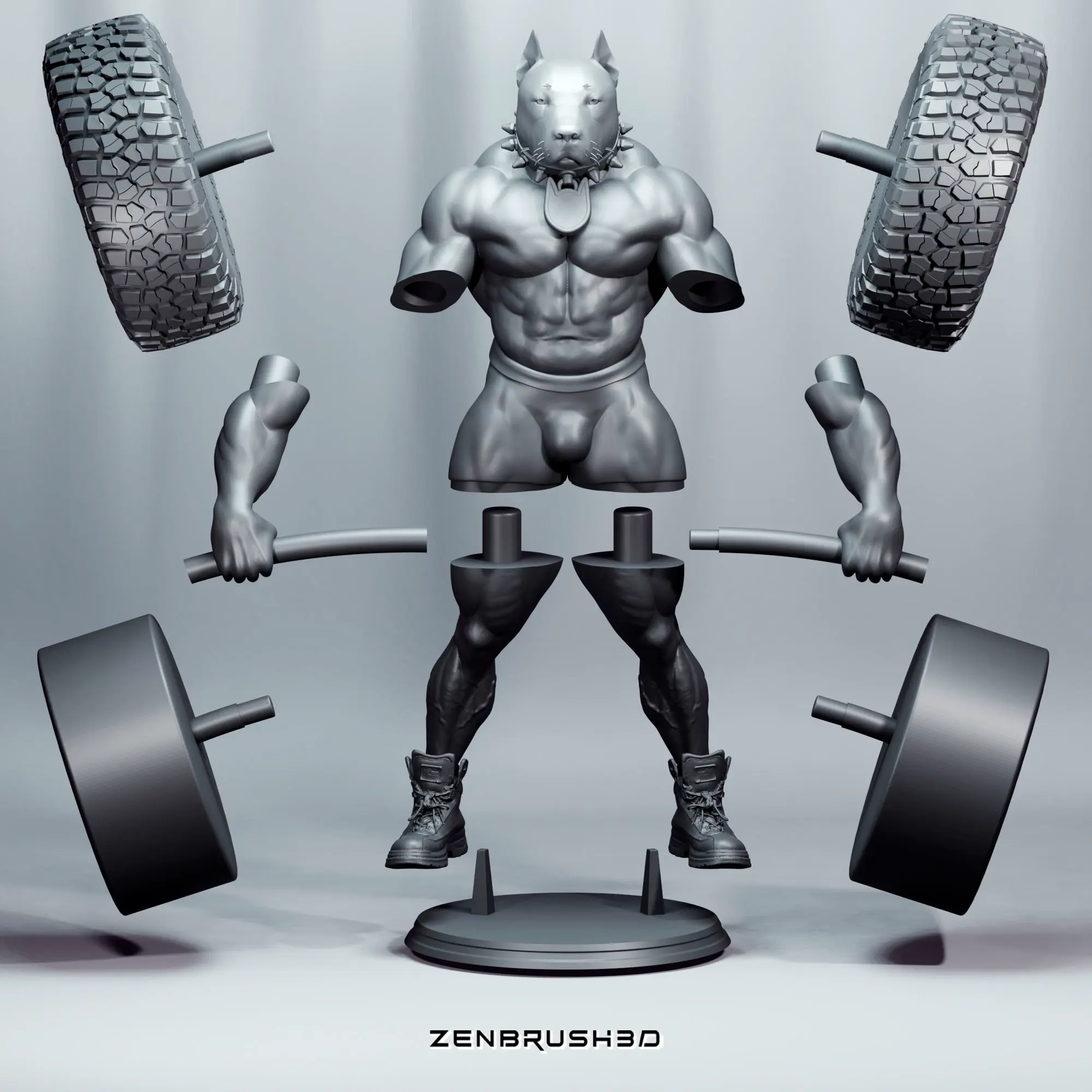 DOG GYM - PIT BULL - DMX 3D PRINTING MODEL STL