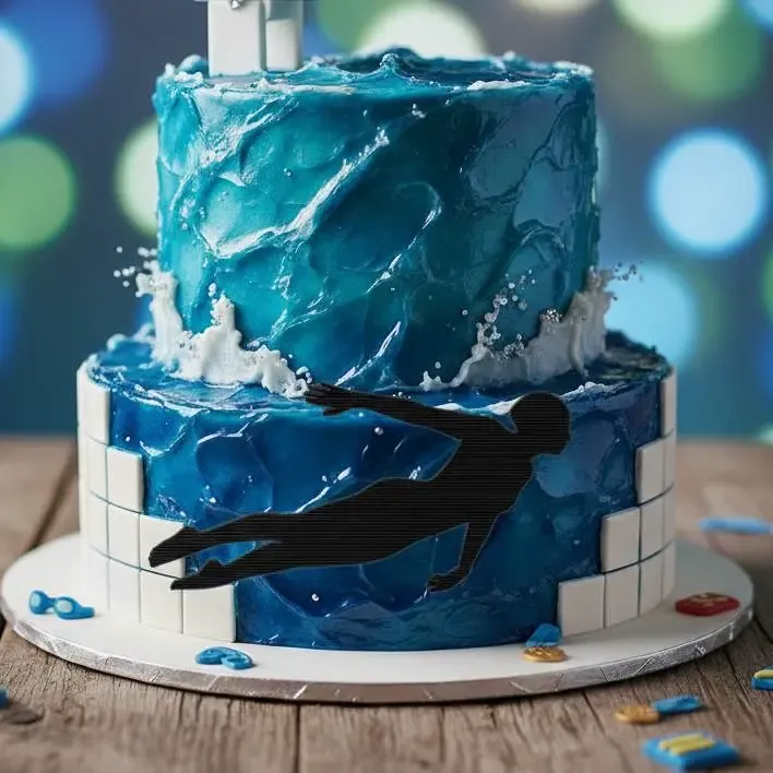 A swimmer cake topper