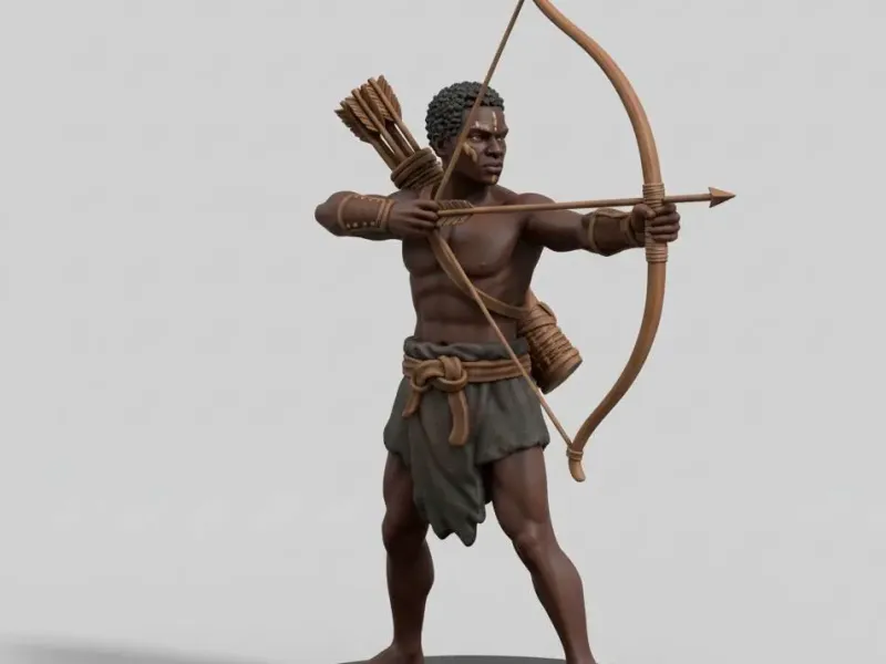 African Archer Male Miniature
