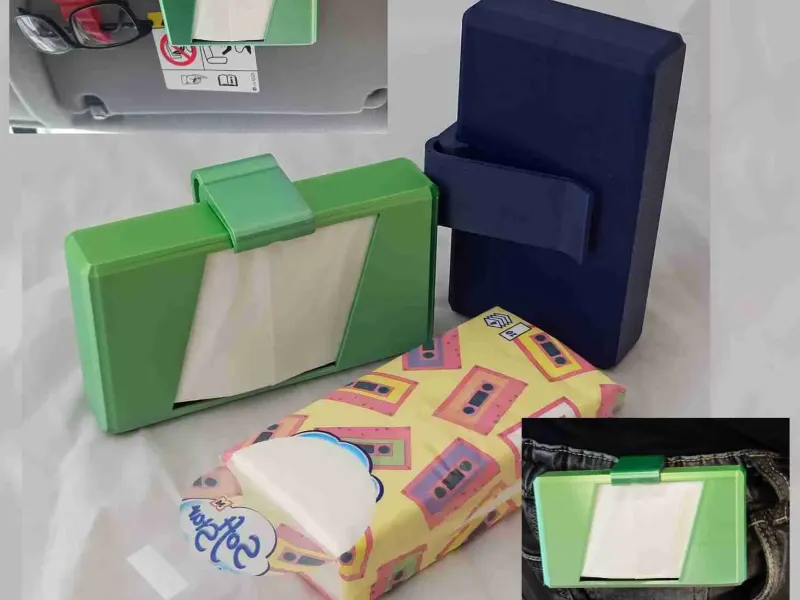 Distributeur de mouchoirs en papier à clipser pour une utilisation facile d'une seule main