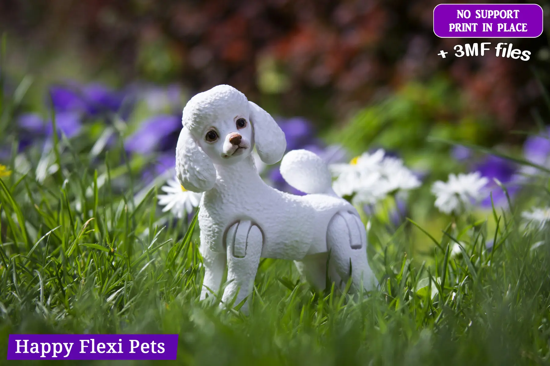 Poodle dog the articulated flexi toy by Happy Flexi pets