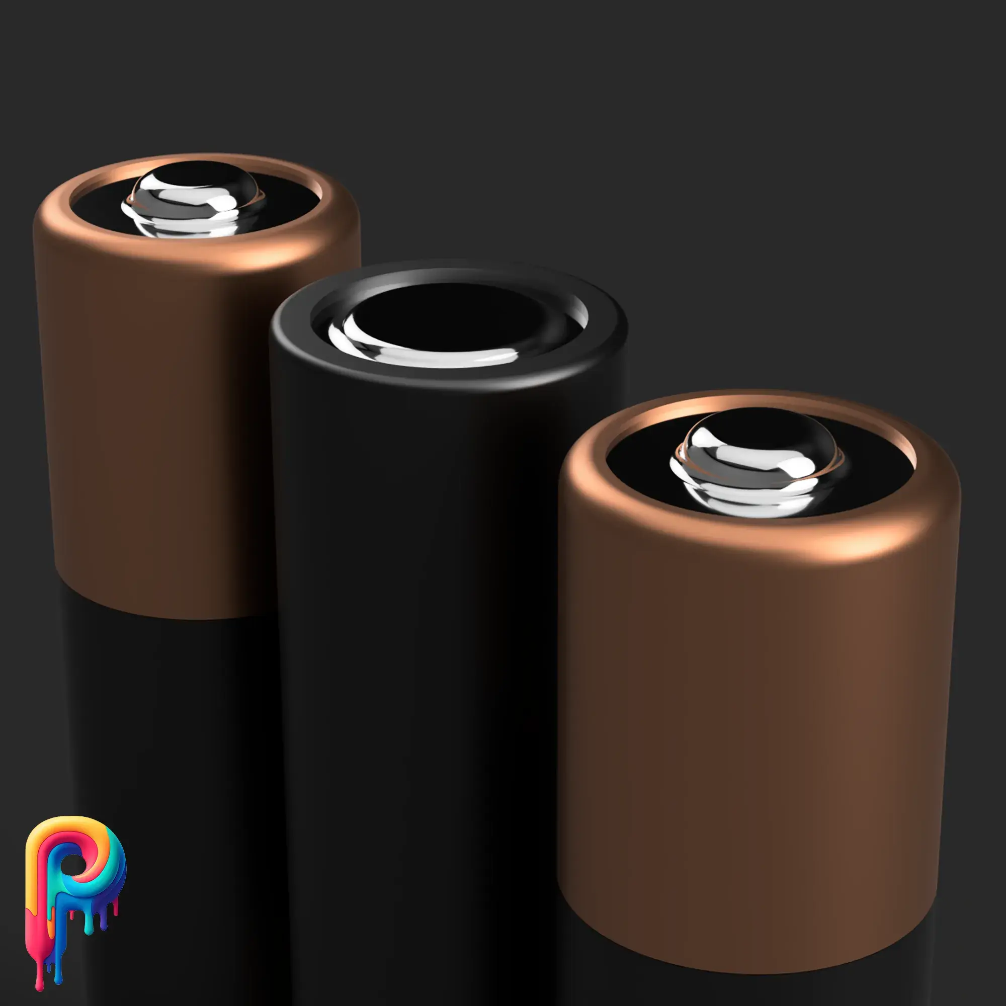 Contenitore a forma di batteria di Polymeria