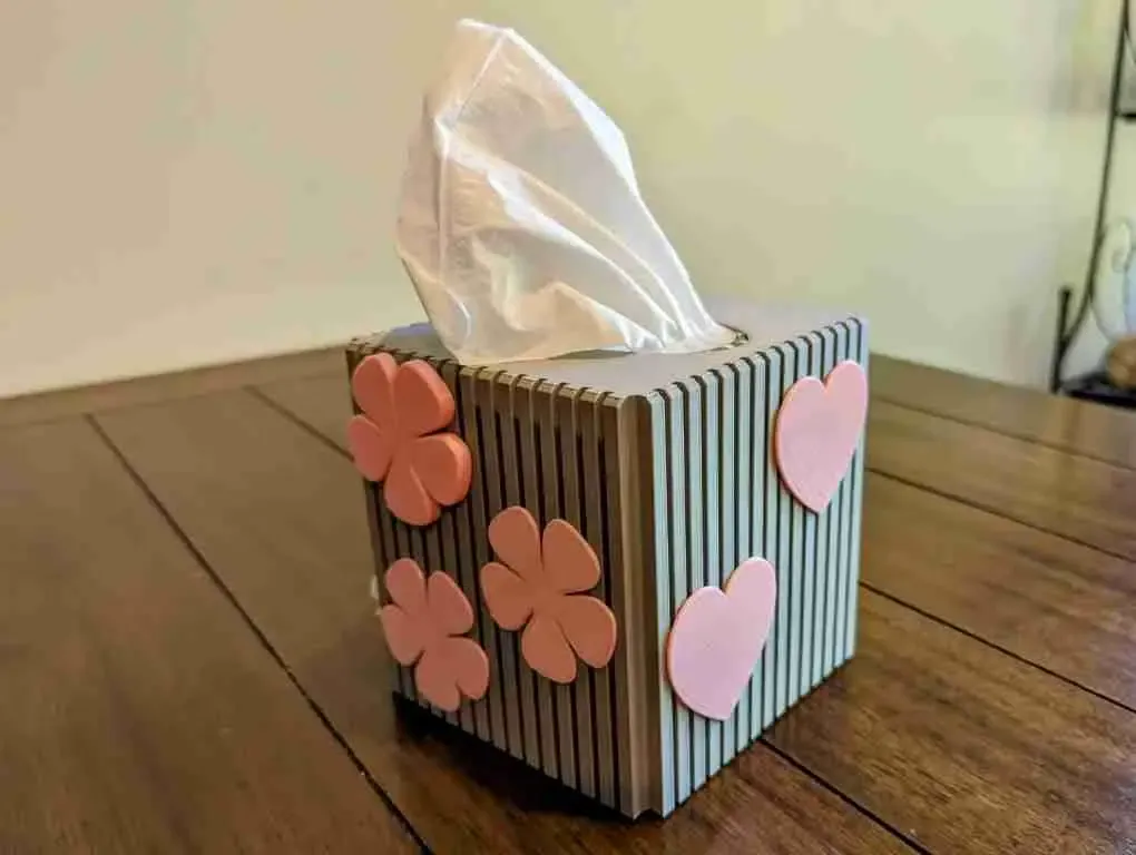 Vase Mode Tissue Box with Snap-in Adornments