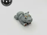 Flexi Tiny Hippo, Keycahin version and 3MF files included-5