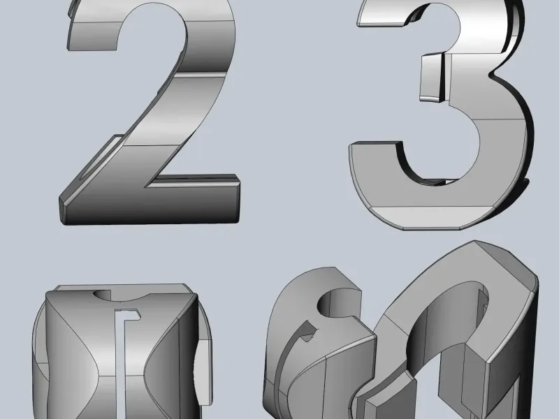 1-2-3 3-Way Perspective Text Geometry Gimmick