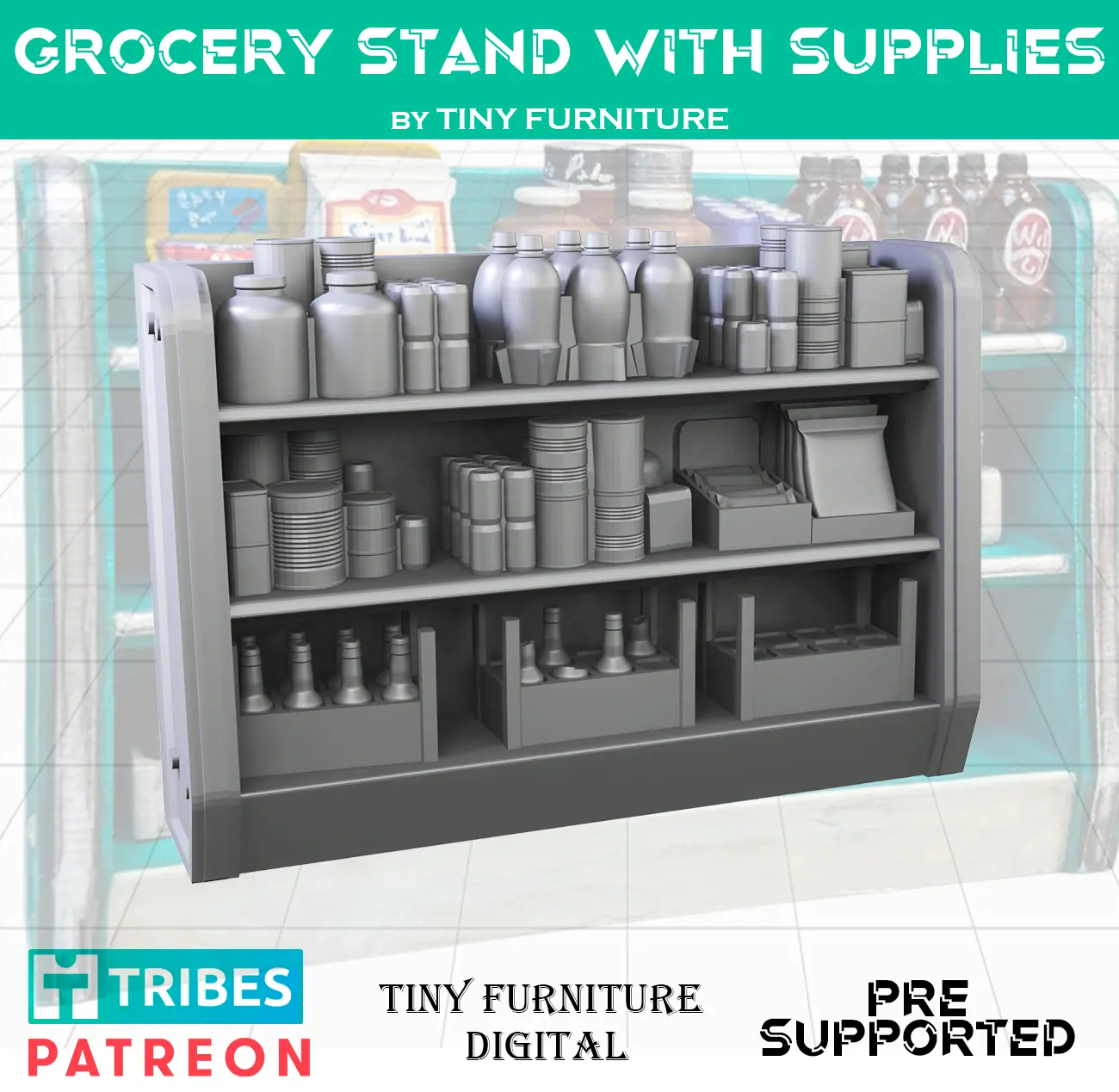 GROCERY STAND WITH SUPPLIES