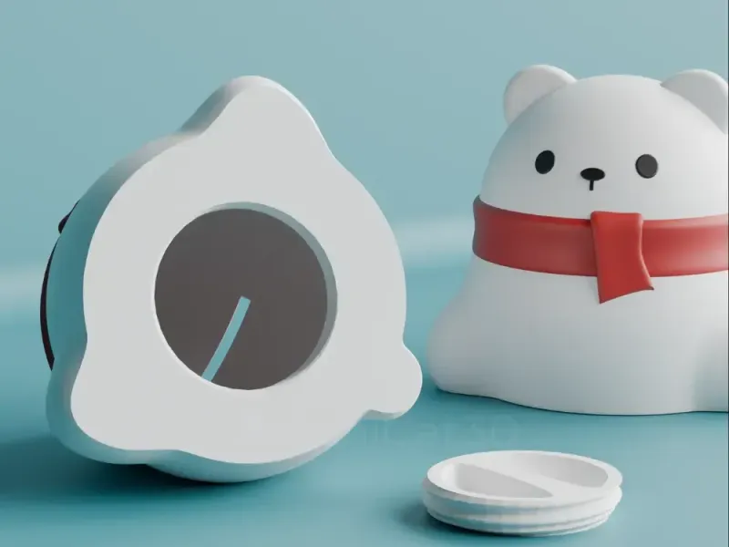 Coin Bank with screw Lid: Polar Bear