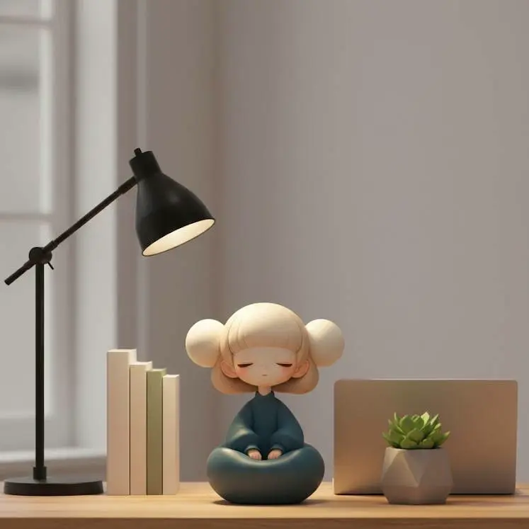 Zen Meditation Figurine - Minimalist Desk Art Toy