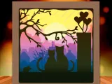 Cat And Moon shadow box-0