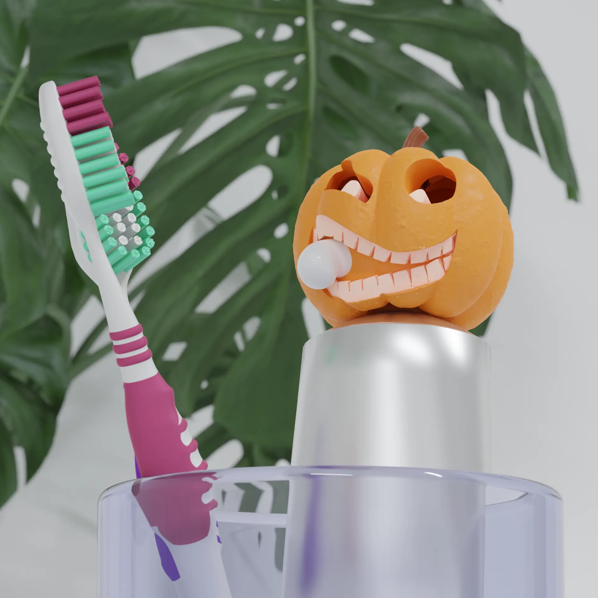 Pumpkin toothpaste cap