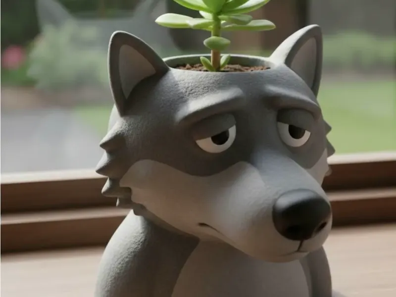WOLF PLANT POT COVER