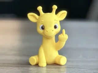 giraffe showing middle finger
