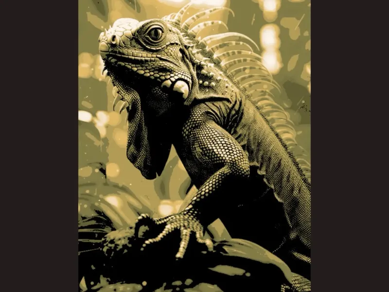 Iguana - Canvas Multicolor