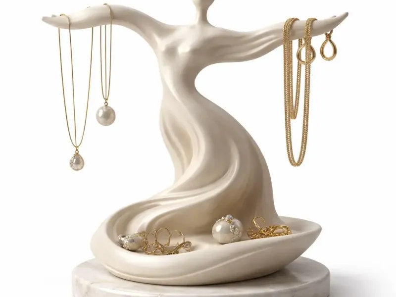 Elegance in Motion: Abstract Goddess Jewelry Organizer