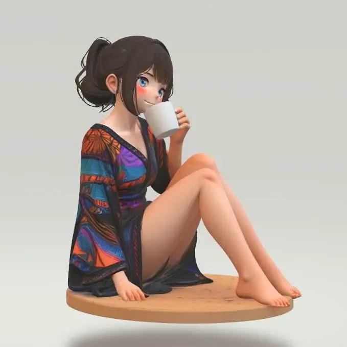 Girl drinking tea