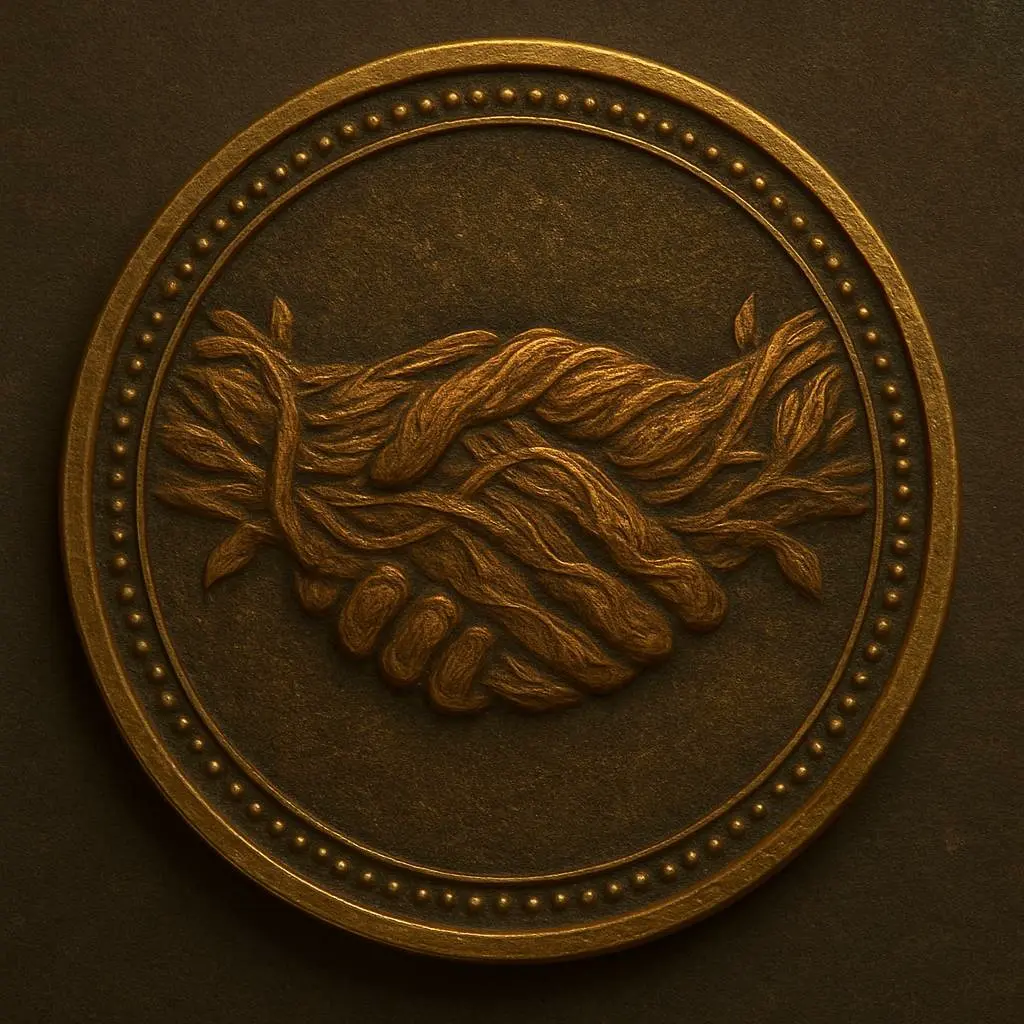 Ring of Woven Hands Coin