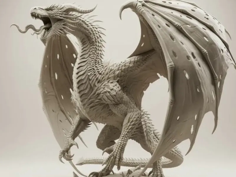 dragão asa dobrada