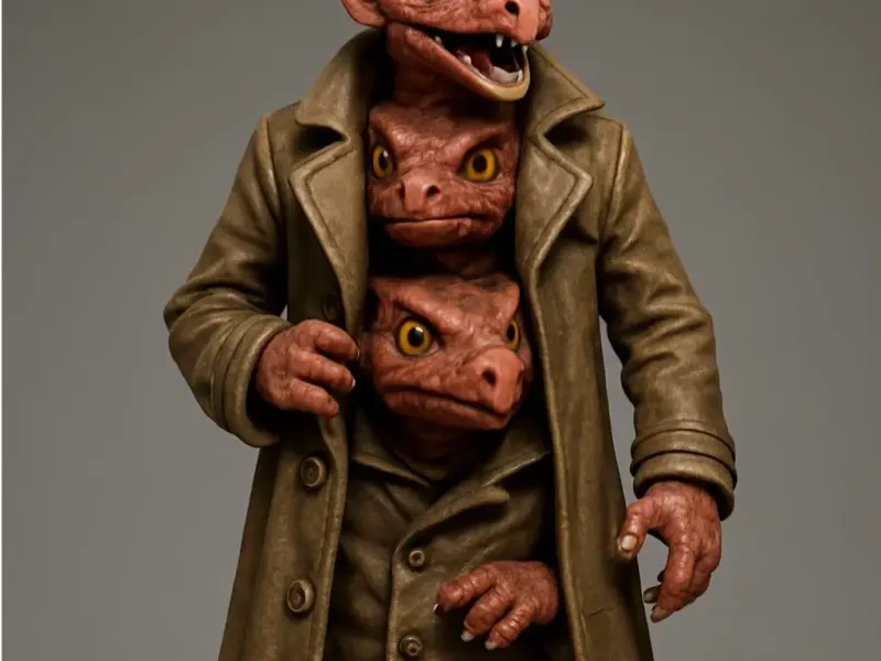 3 kobolds in a trench coat