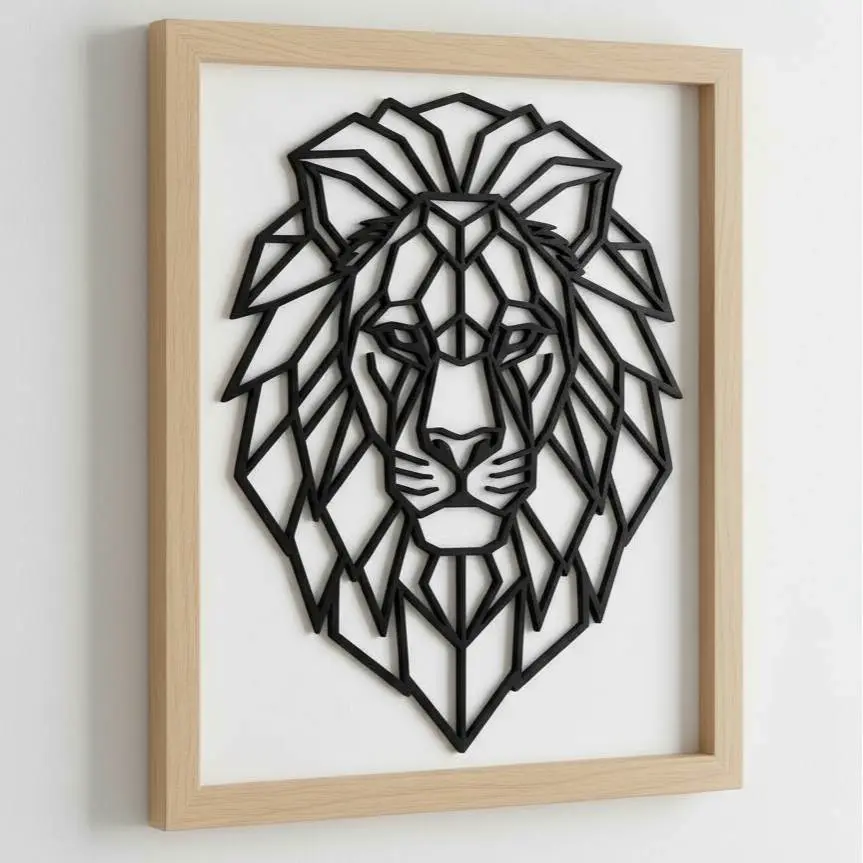 Geometric Lion – Faceted Mane Silhouette